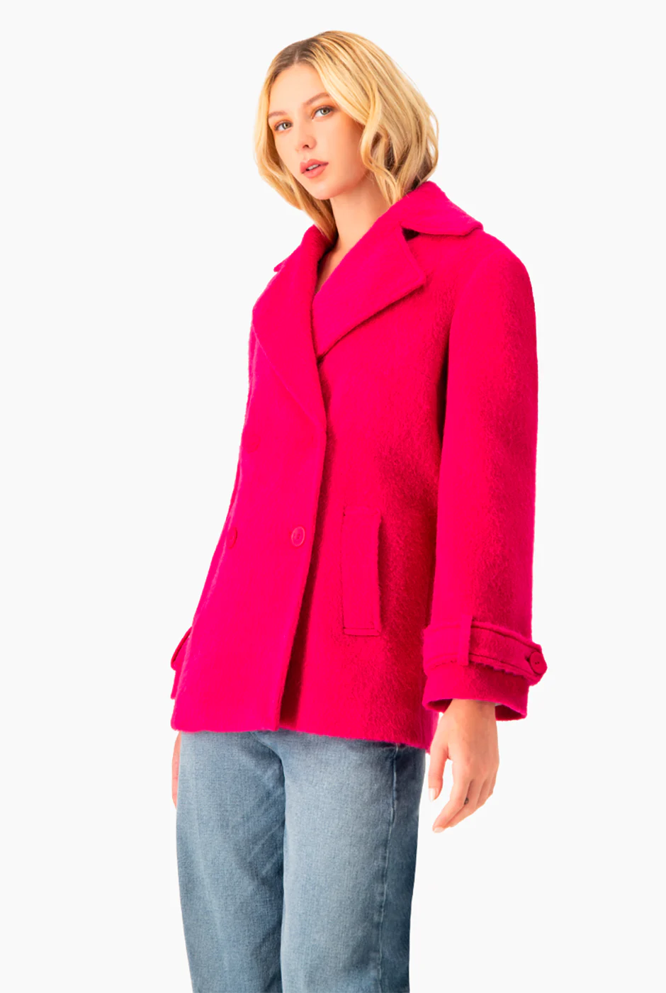 Abrigo cruzado rosa