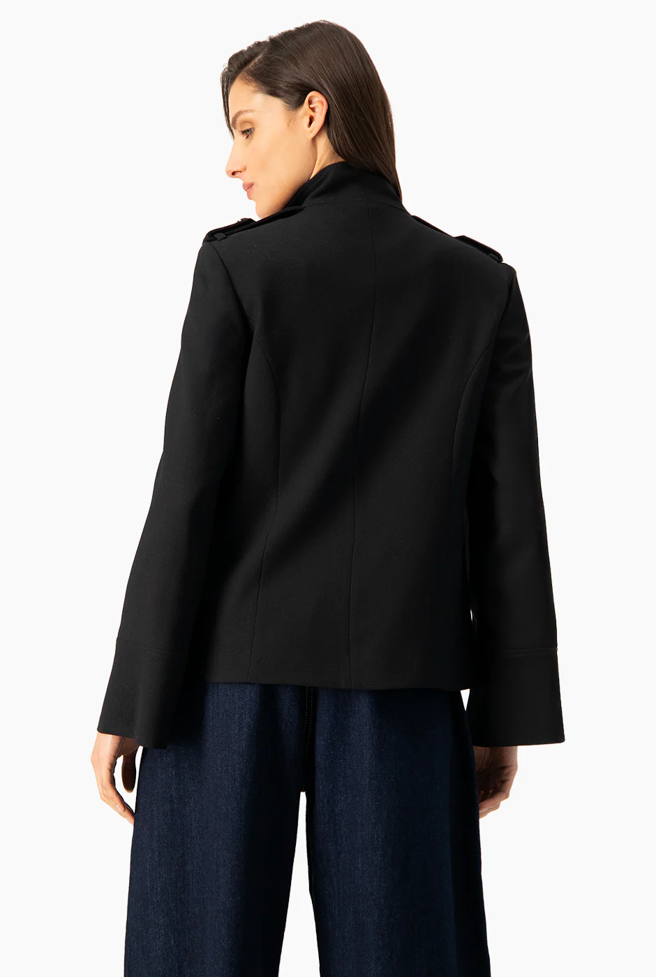 Abrigo negro de cuello alto - Image 2