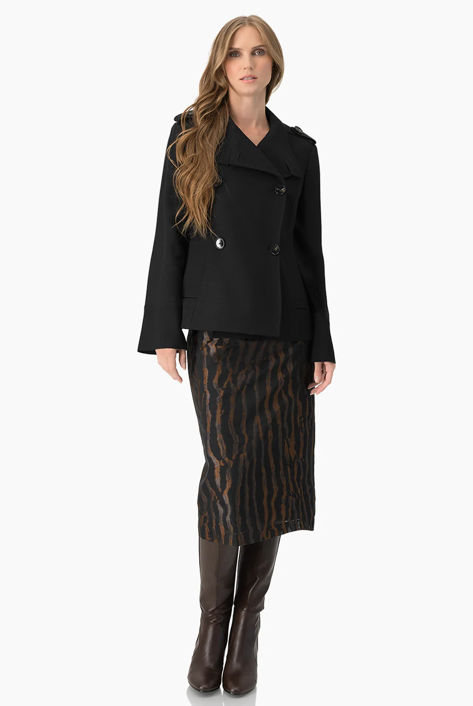Abrigo negro de cuello alto - Image 6