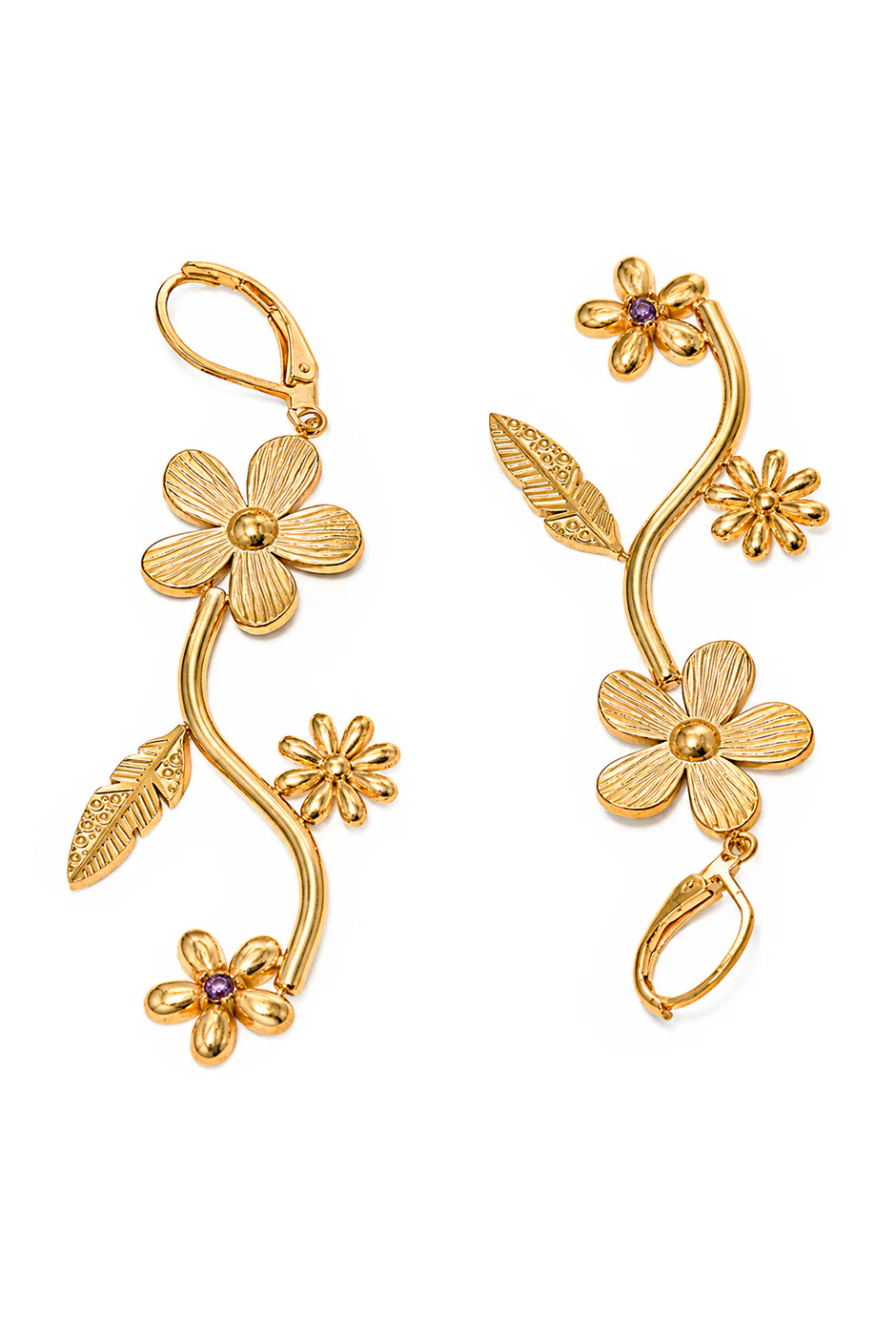 Aretes Golden Flowers - Image 3