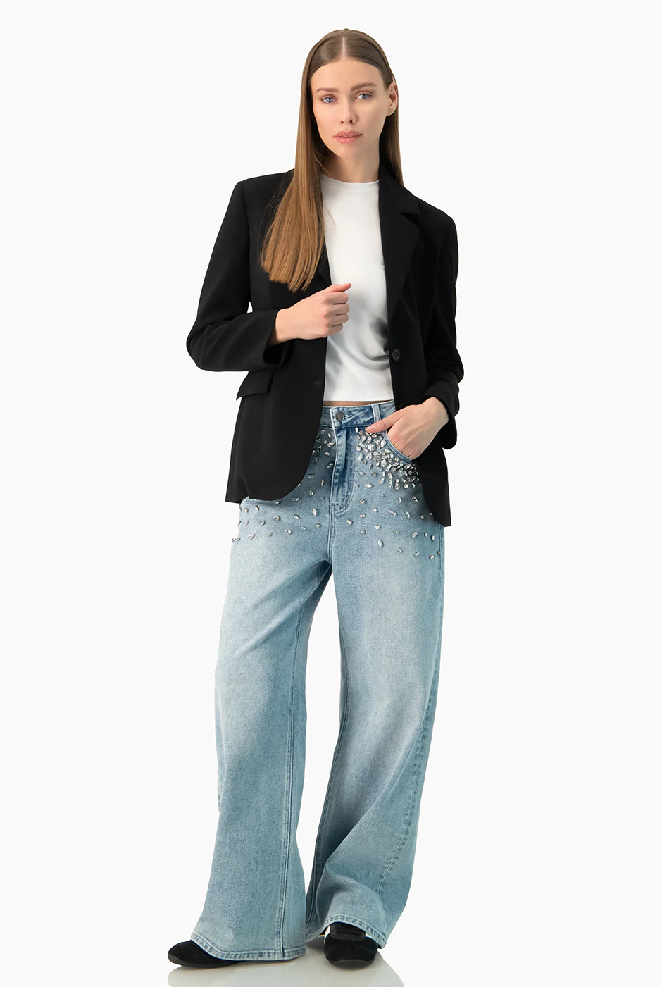 Blazer negro de doble boton - Image 7