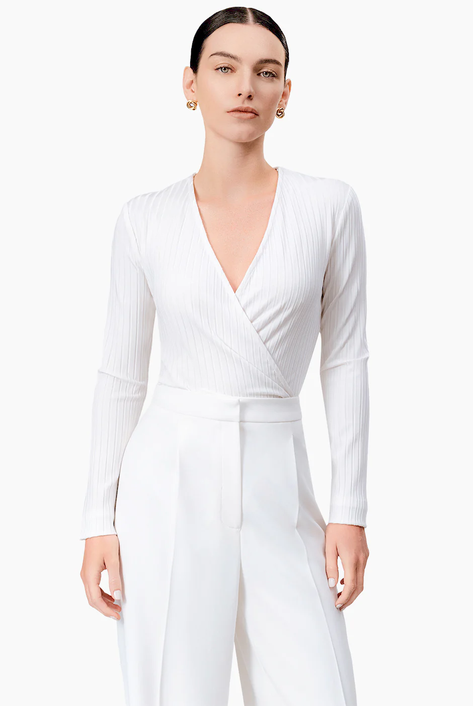 Blusa blanca de manga larga