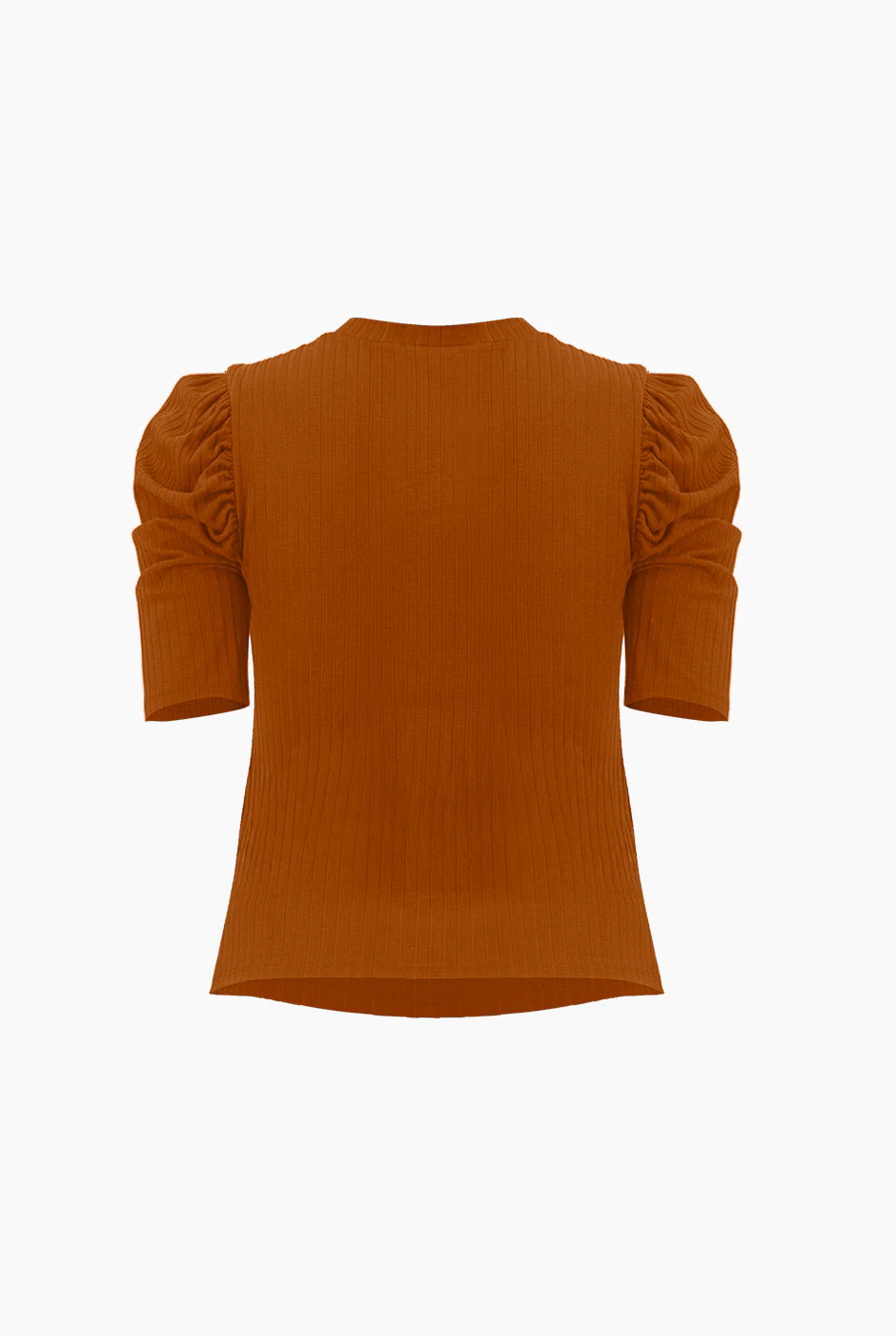 Blusa cafe de hombro abullonado - Image 8