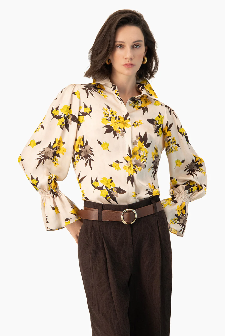 Blusa camisera Ivonne estampada
