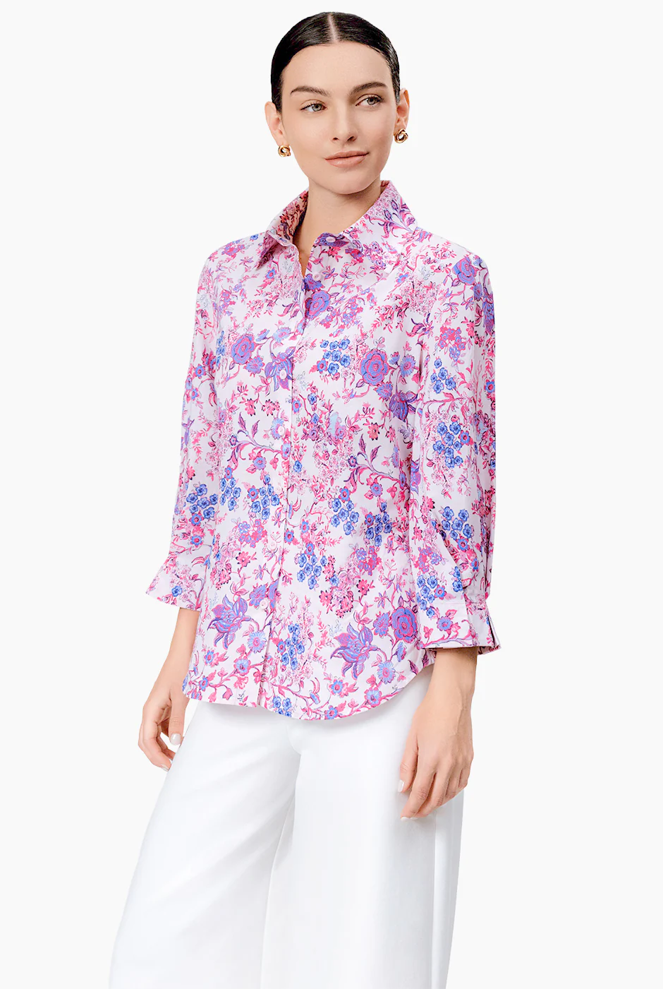 Blusa camisera recta estampada - Image 4