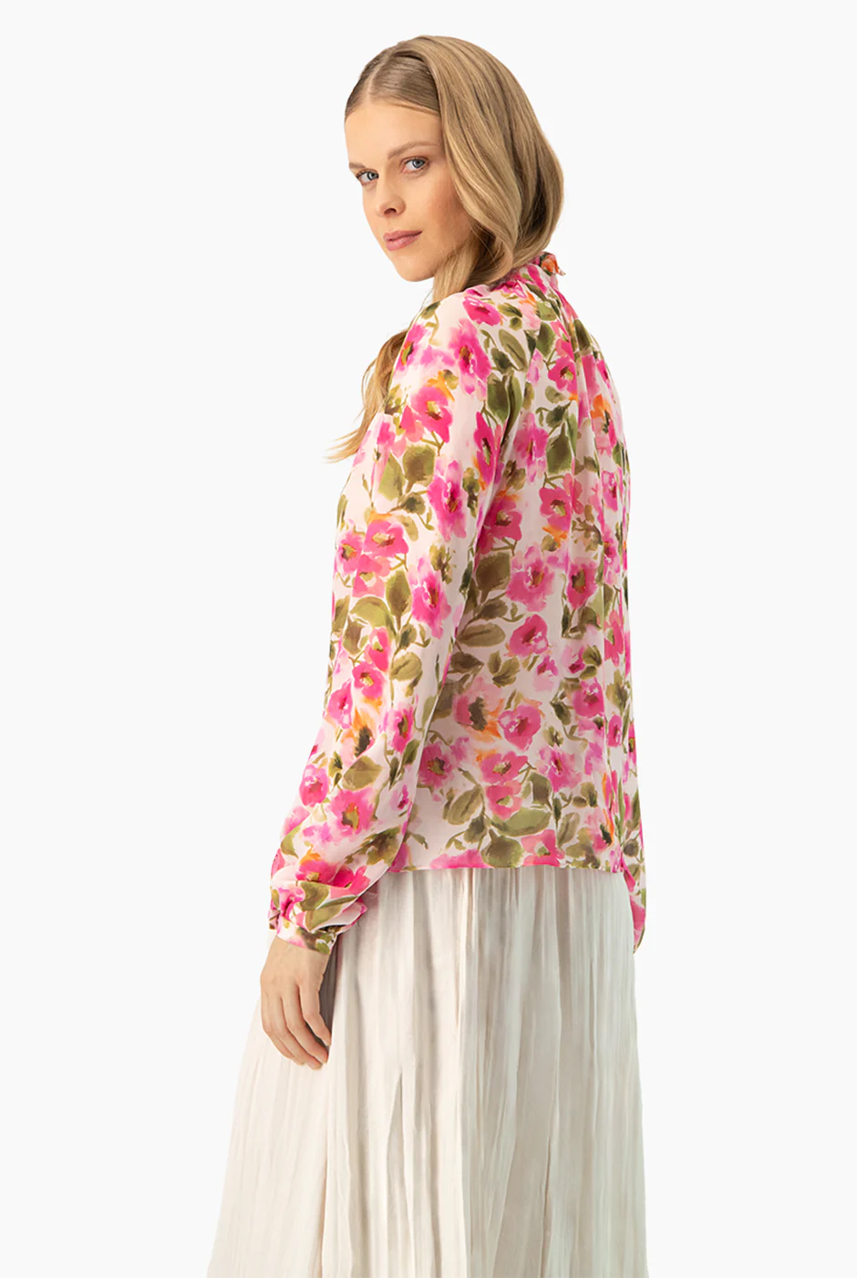 Blusa de cuello alto con cinta - Image 2