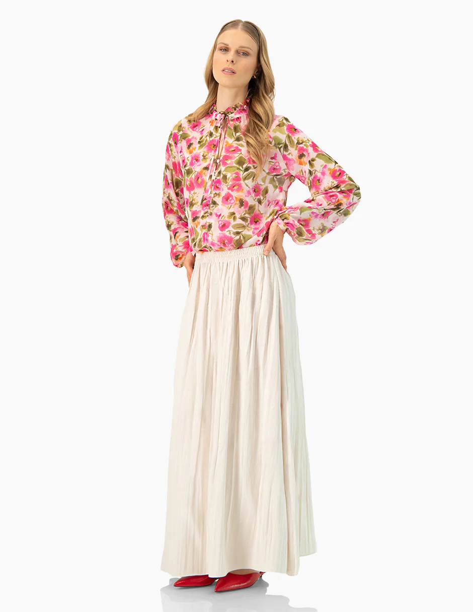 Blusa de cuello alto con cinta - Image 6