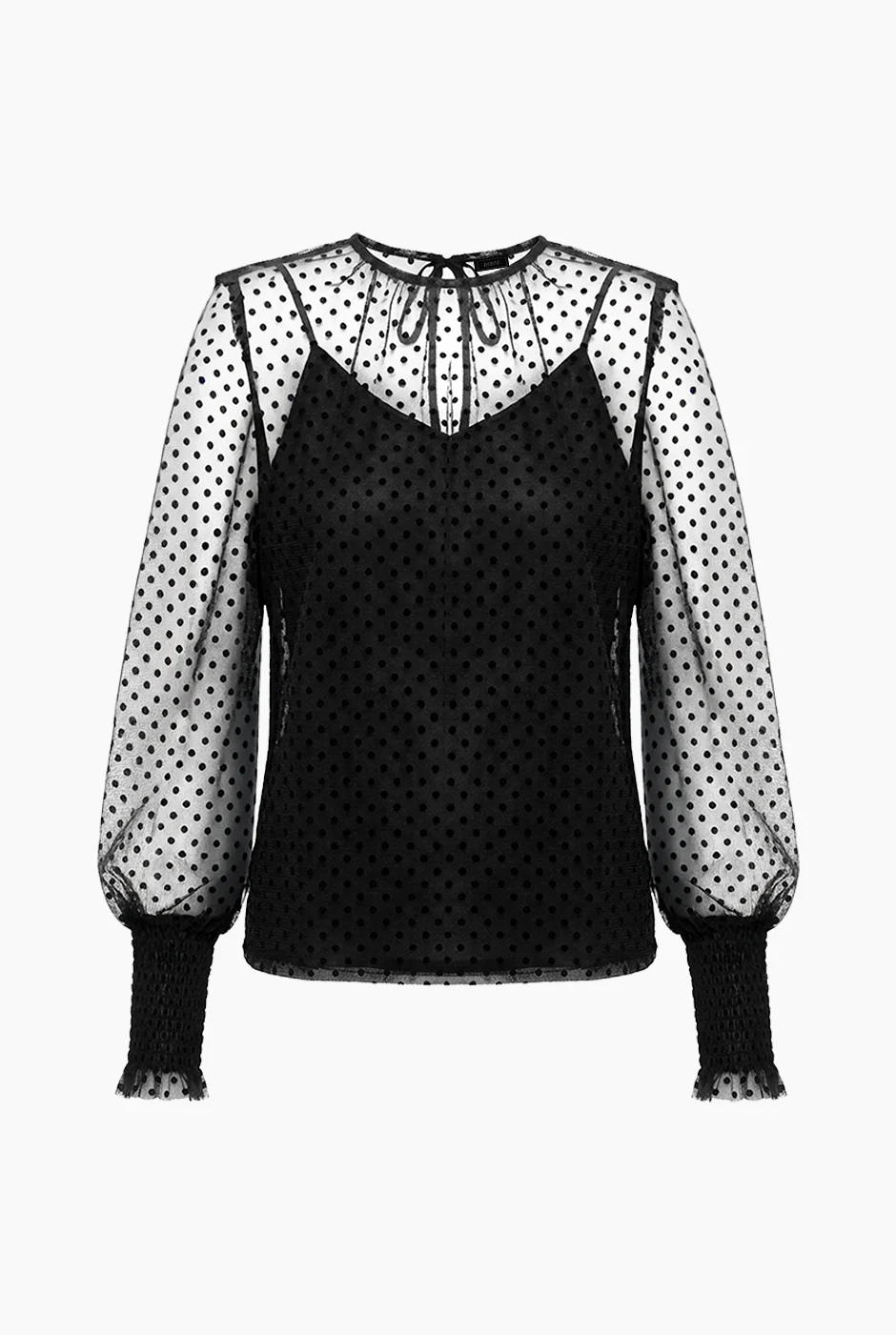 Blusa de lunares smock en mangas - Image 5