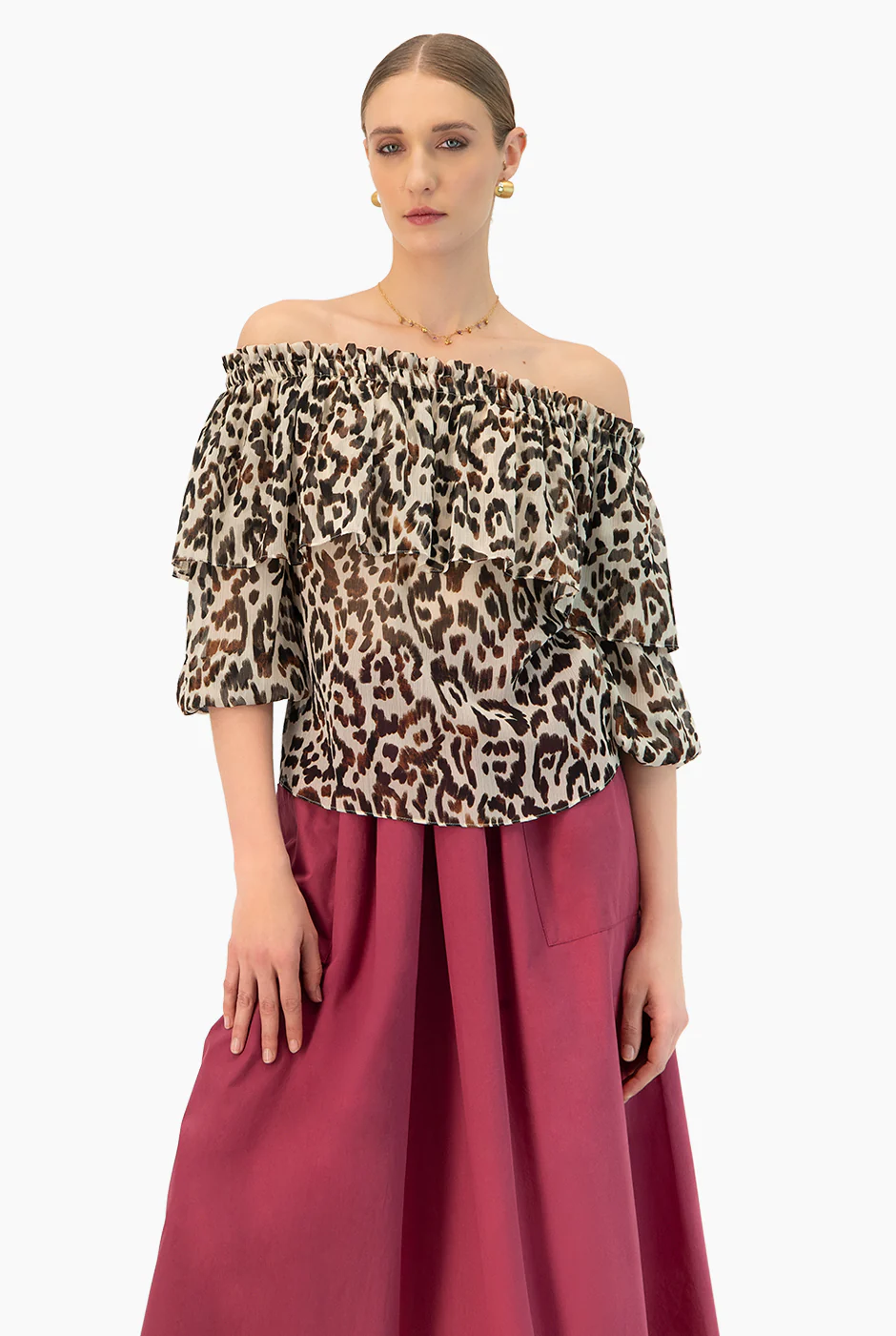 Blusa escote bardot
