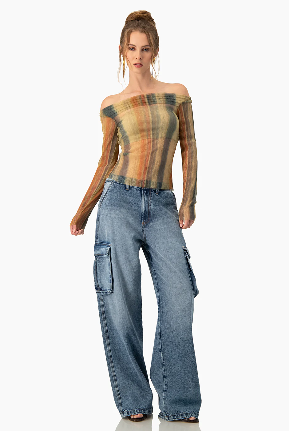 Blusa escote bardot de manga larga - Image 6