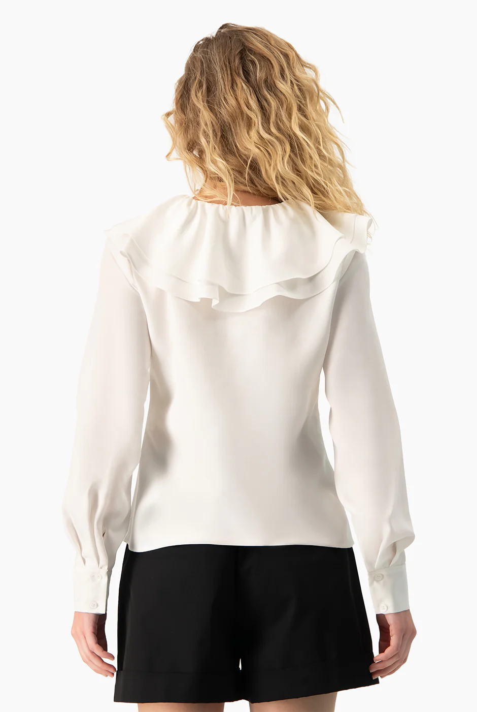 Blusa escote en V con volante - Image 2