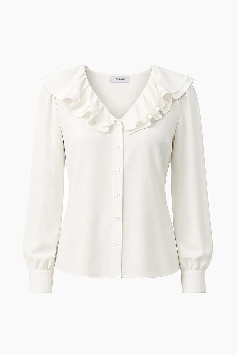 Blusa escote en V con volante - Image 5