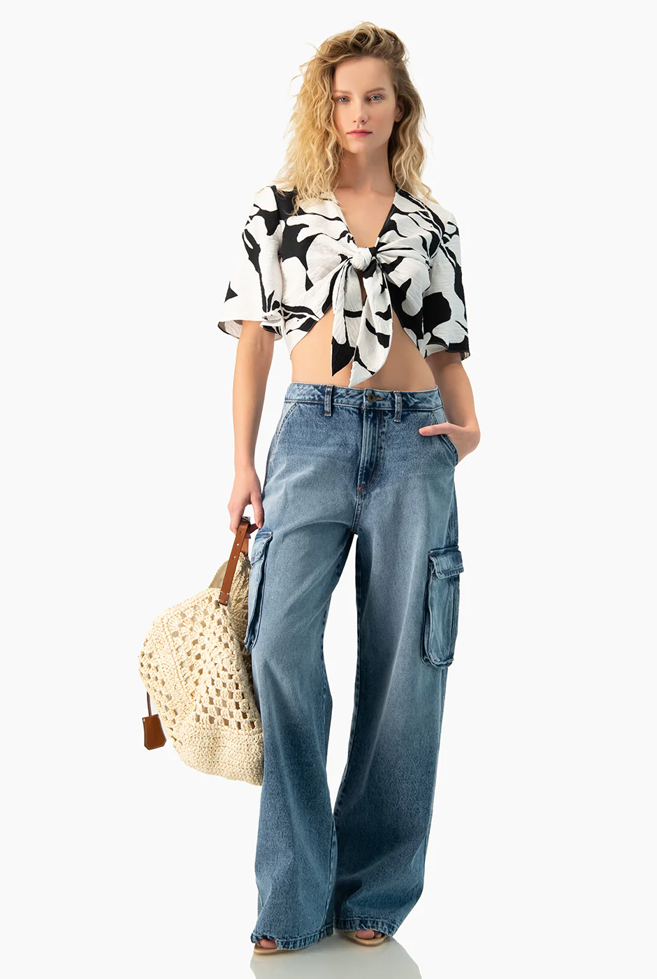 Blusa estampada de amarre - Image 8