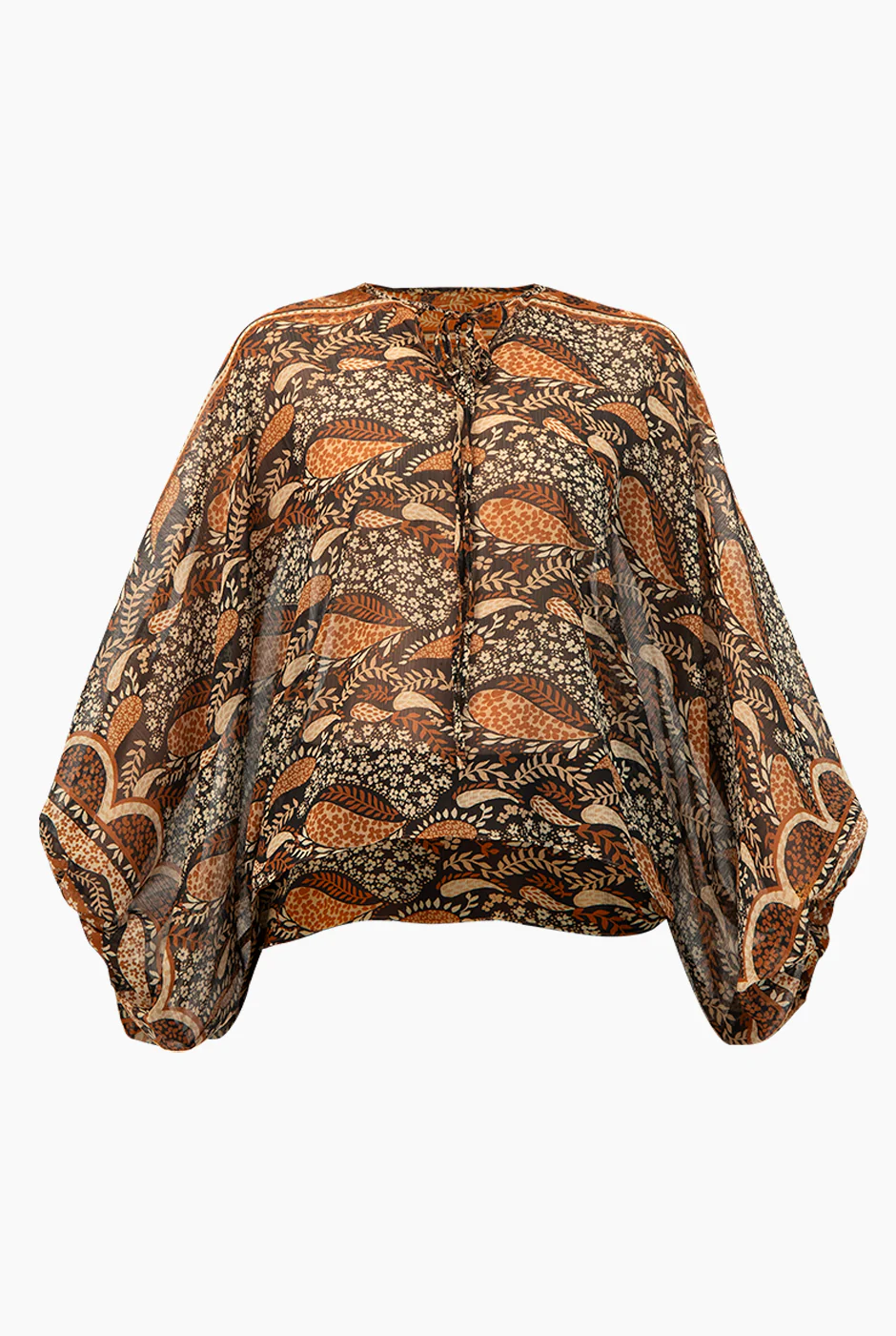 Blusa estampada de cintas en cuello - Image 5