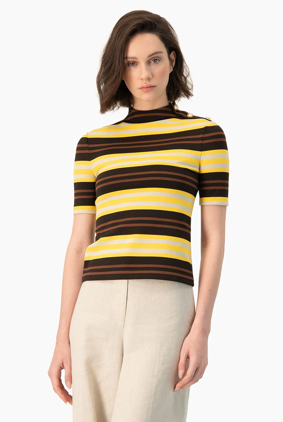 Blusa Ivonne con botones en hombro