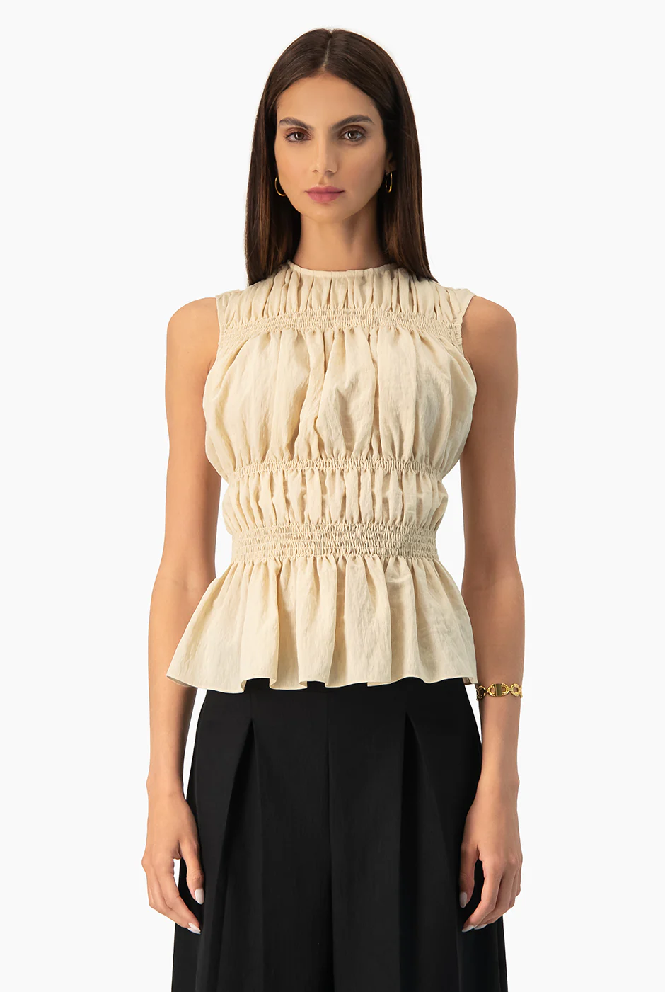 Blusa Ivonne de cuello redondo
