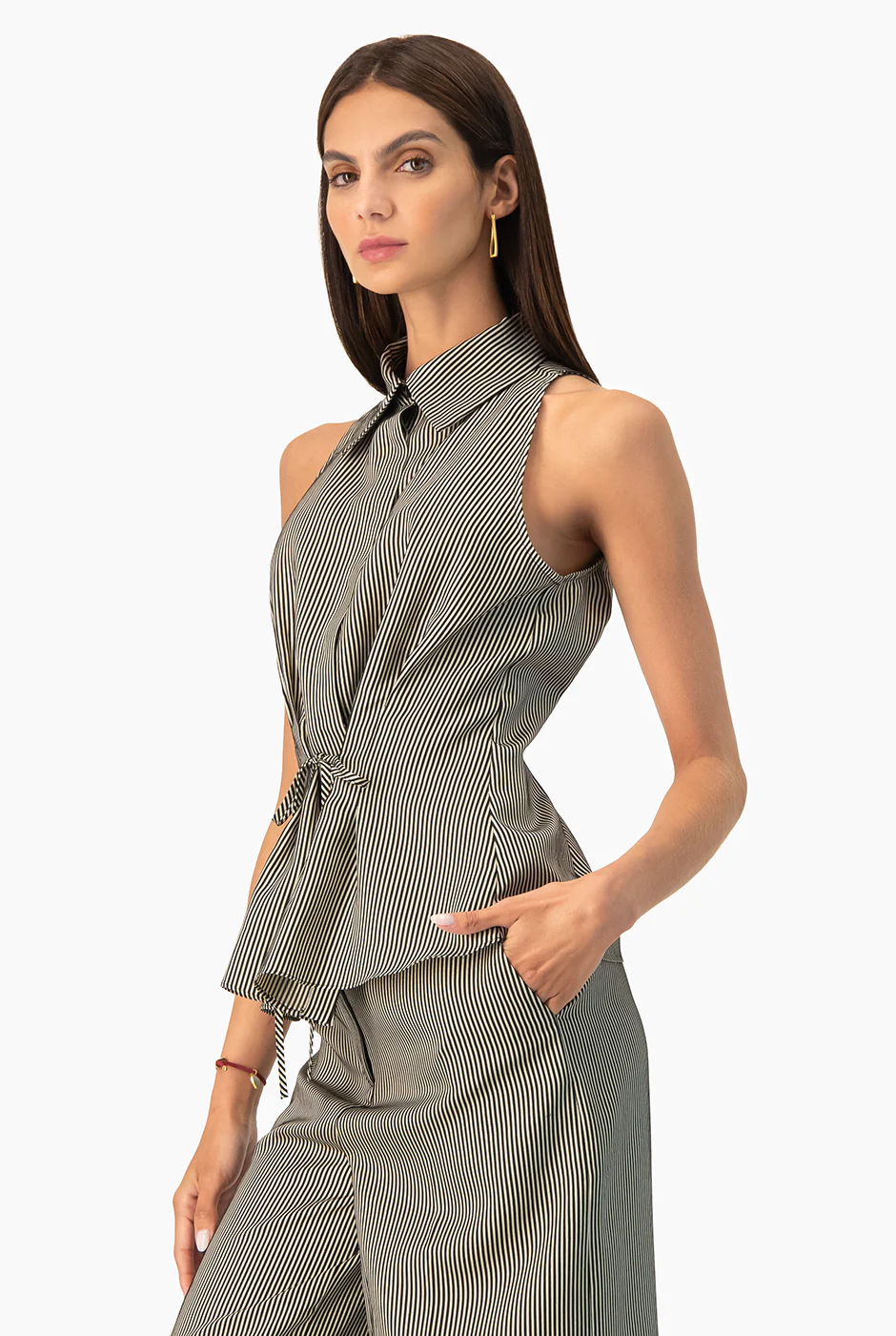 Blusa Ivonne rayada con cinta - Image 4