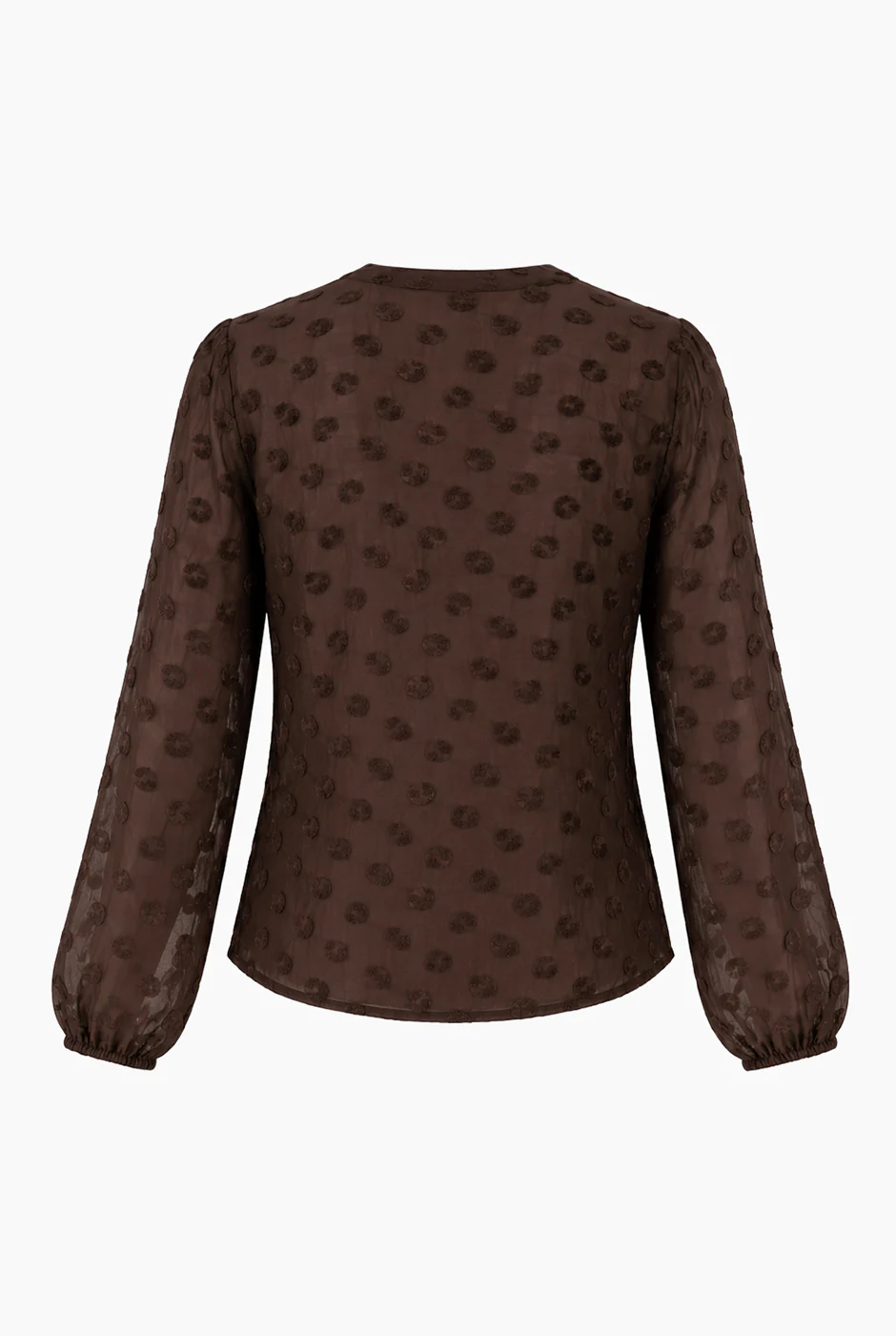 Blusa Ivonne recta cafe manga larga - Image 7