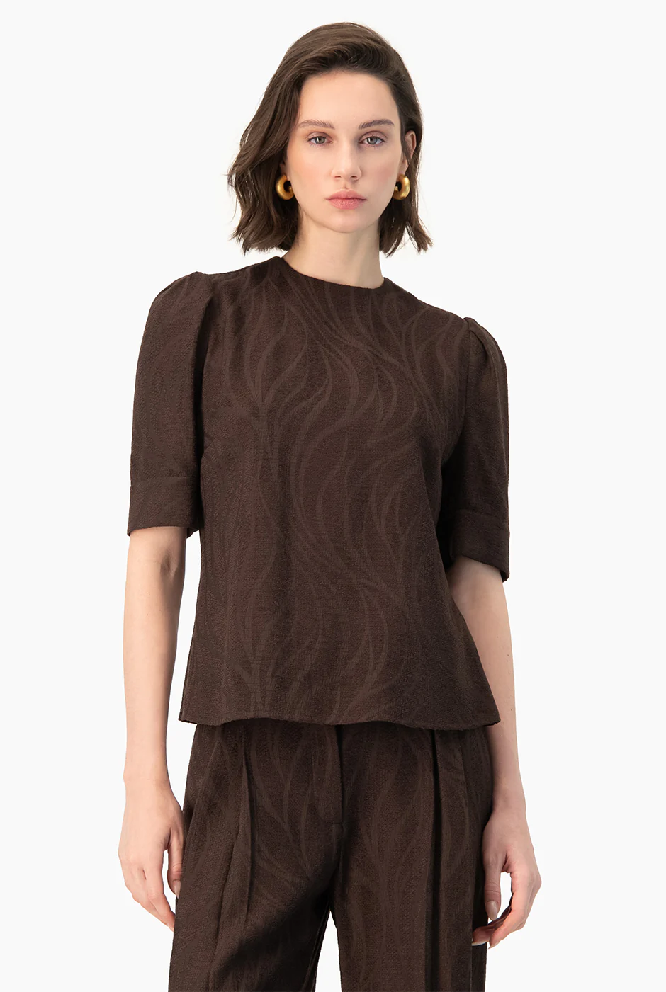 Blusa Ivonne recta manga corta