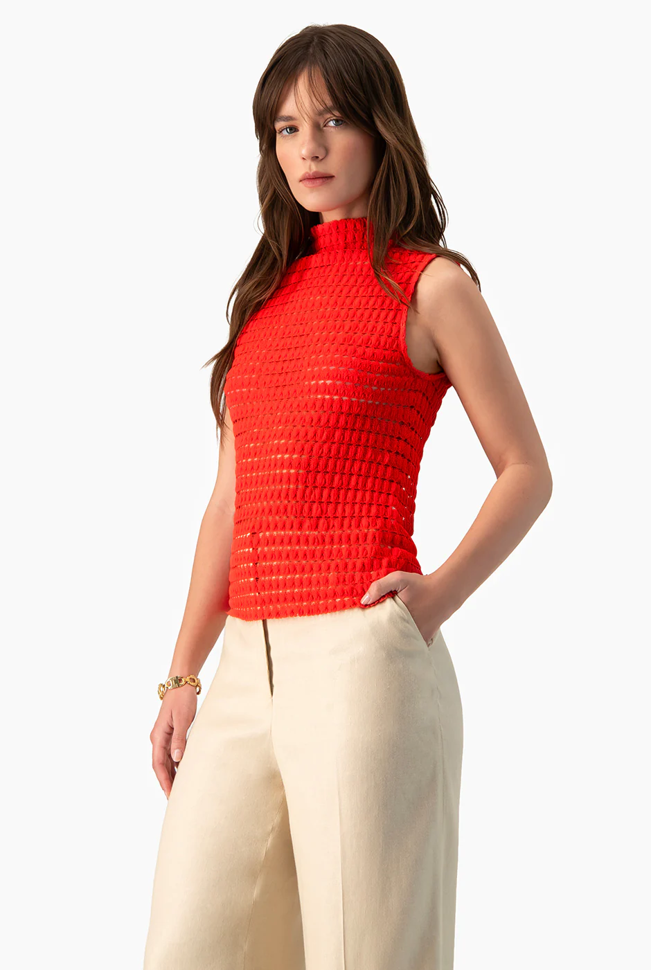 Blusa Ivonne tejida cuello alto - Image 4