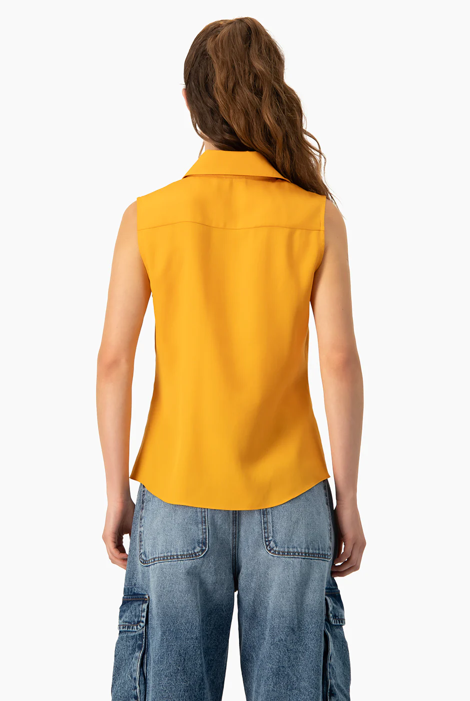 Blusa lisa camisera sin mangas - Image 2