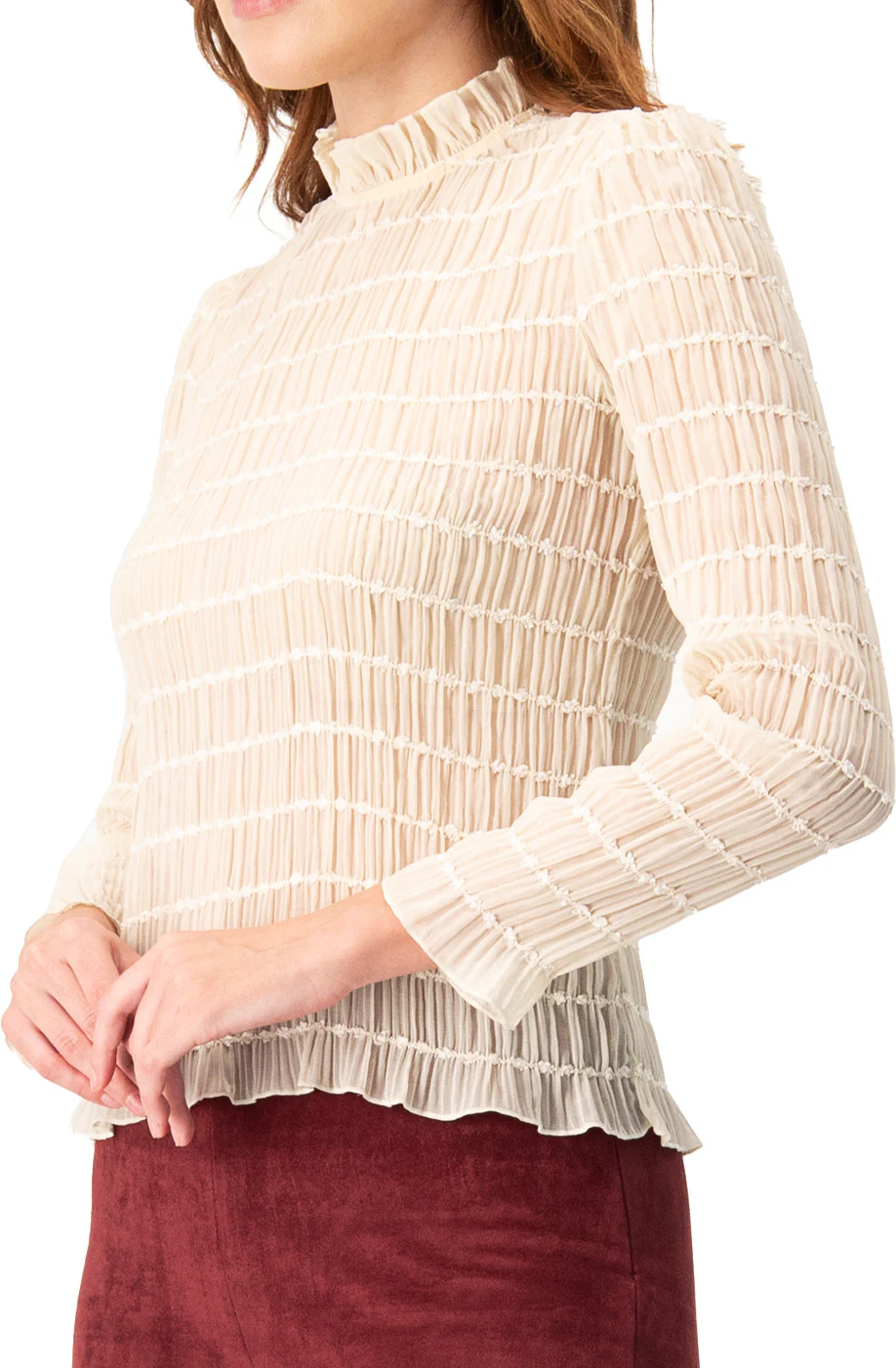 Blusa manga larga con textura - Image 6