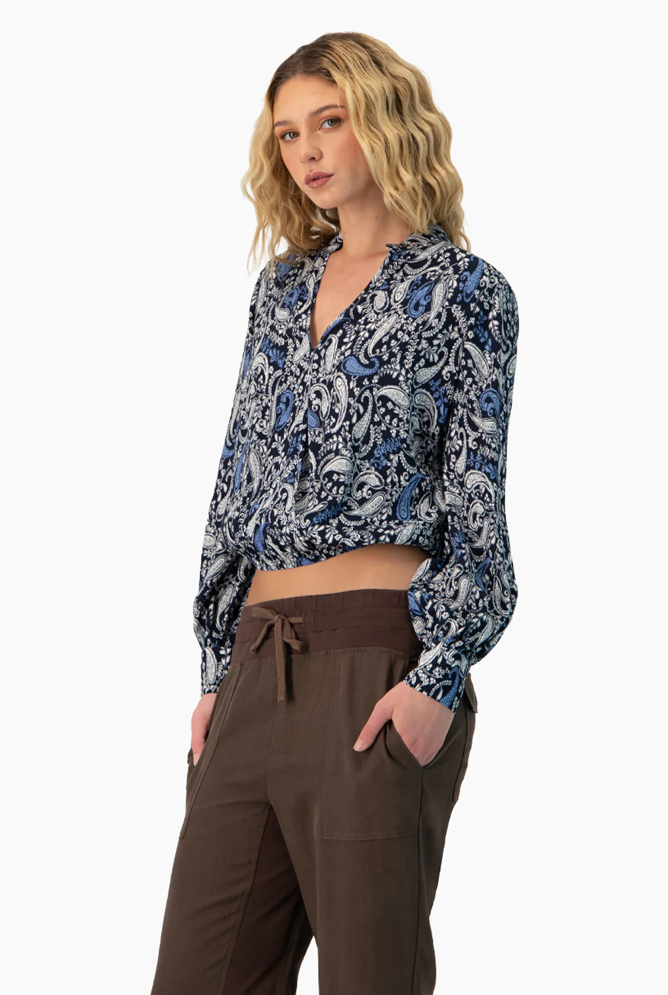 Blusa manga larga escote en V - Image 4