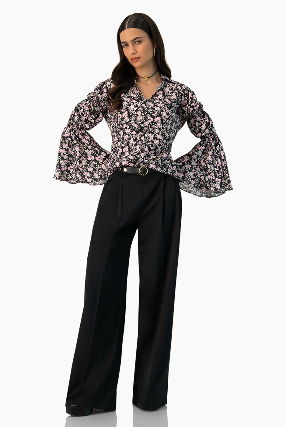 Blusa manga larga estampado floral - Image 3