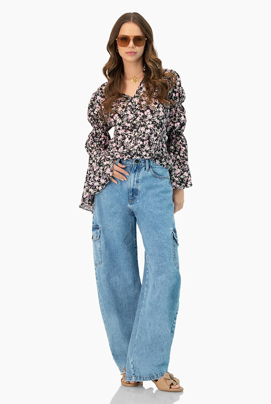 Blusa manga larga estampado floral - Image 6