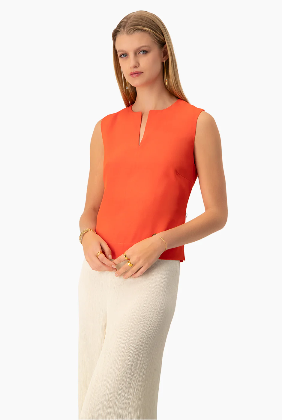 Blusa naranja sin mangas - Image 4