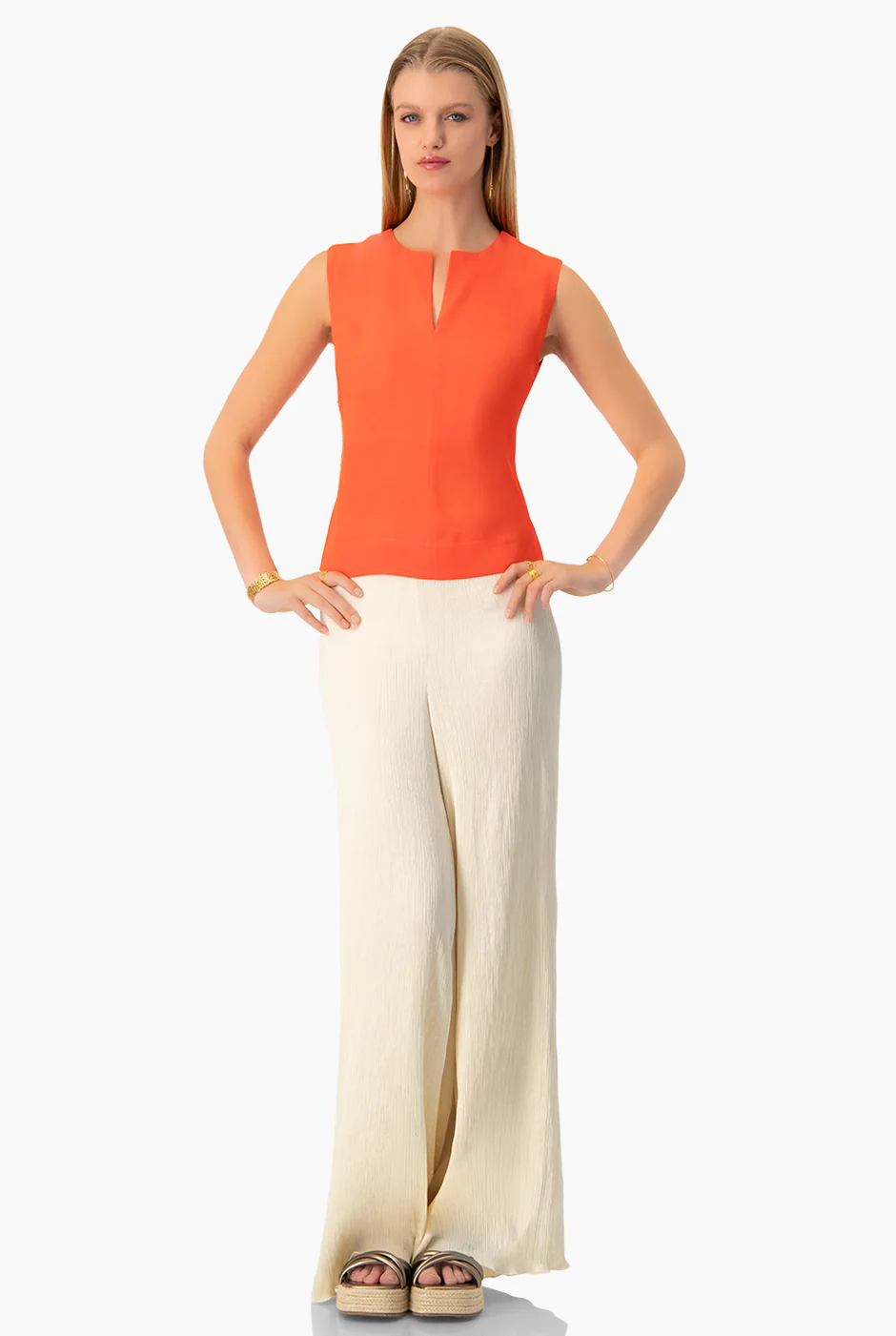 Blusa naranja sin mangas - Image 6