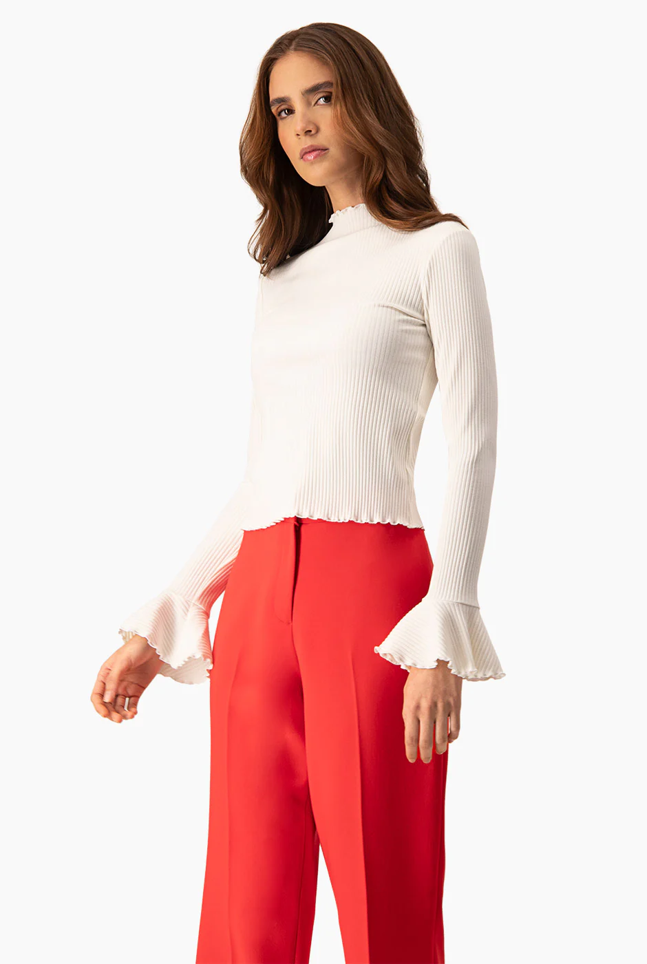 Blusa natural de cuello redondo - Image 4