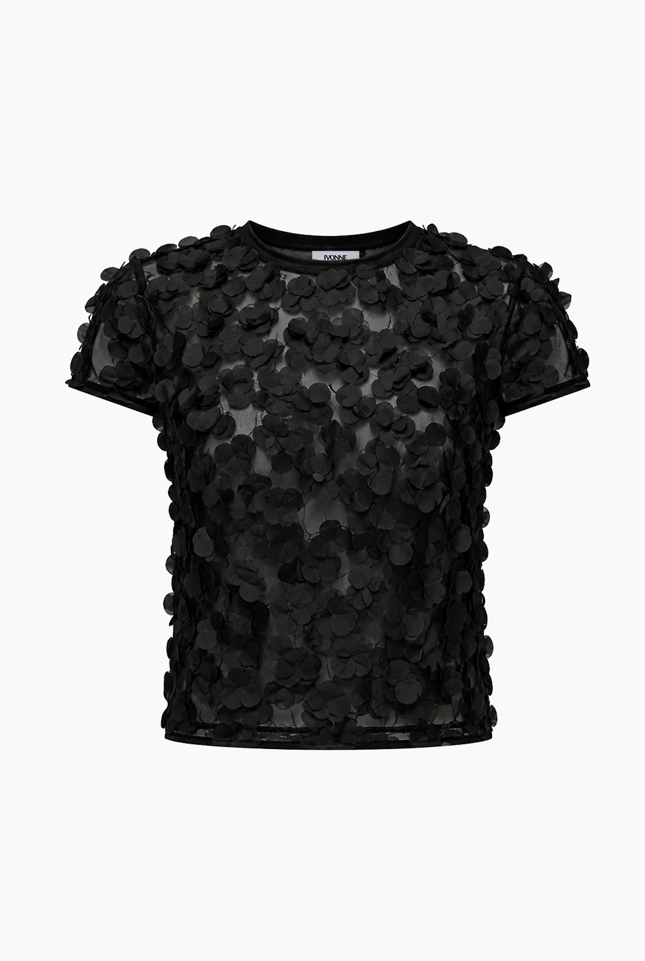 Blusa negra recta de cuello redondo - Image 6