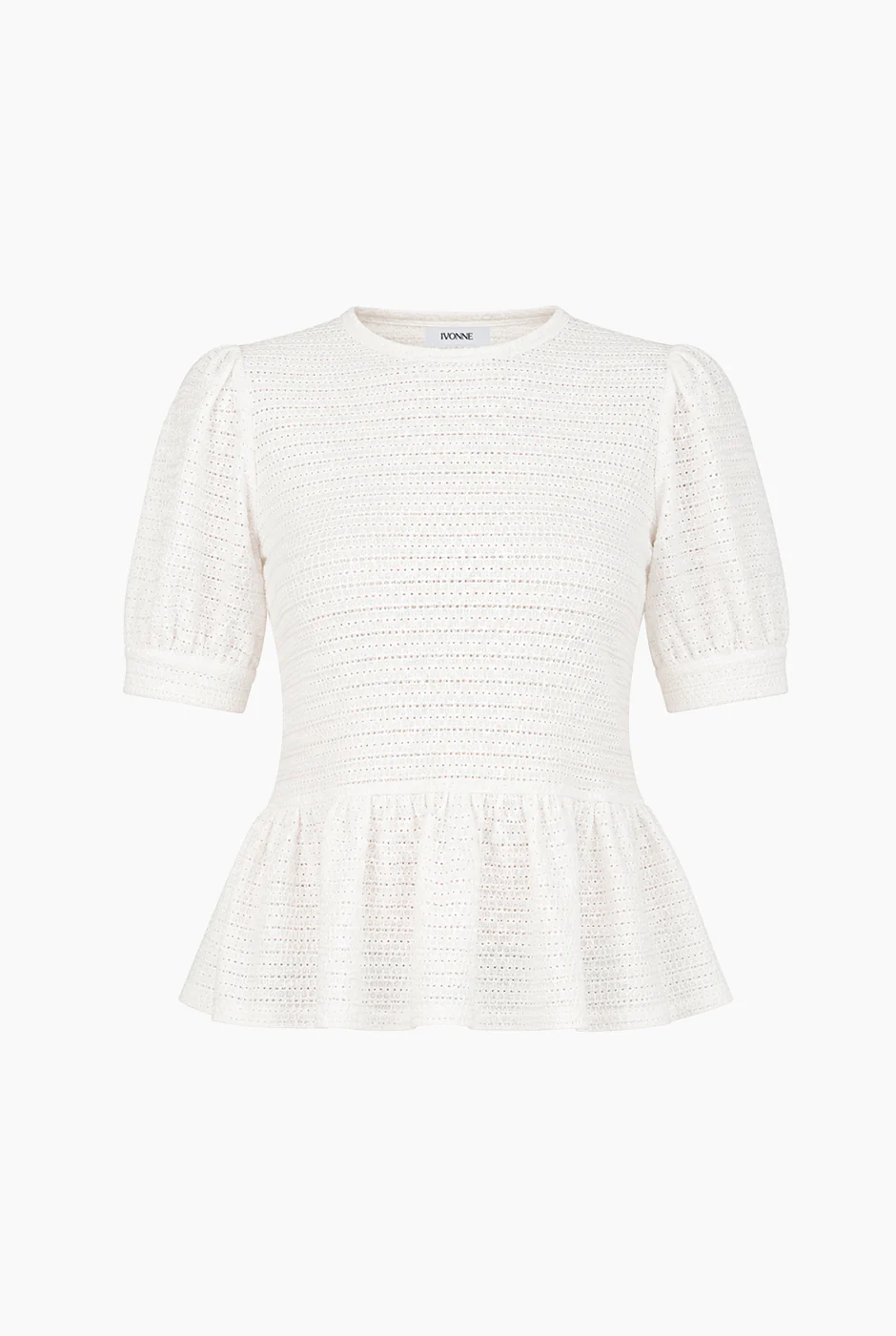 Blusa peplum blanca manga corta - Image 5