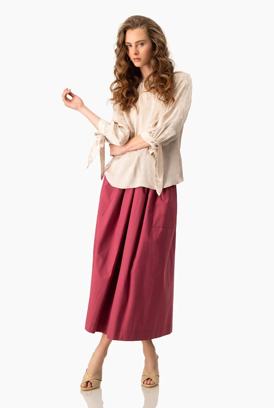 Blusa recta de manga con amarre - Image 6