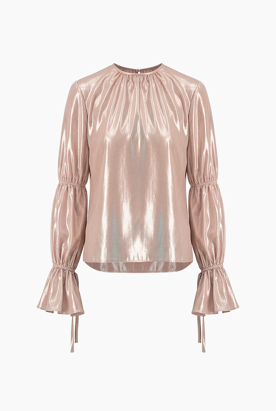 Blusa recta en tela metalizada - Image 5