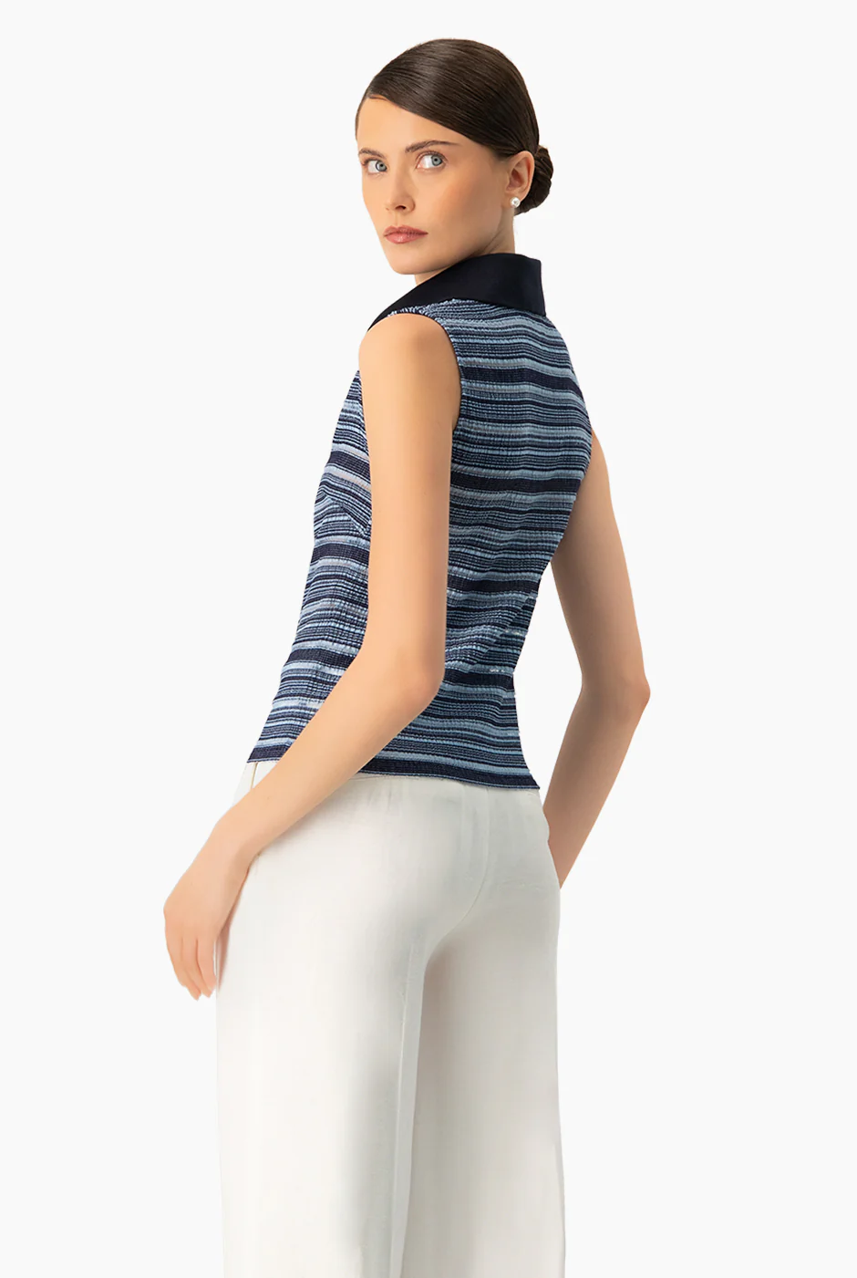 Blusa tejida de cuello camisero - Image 2