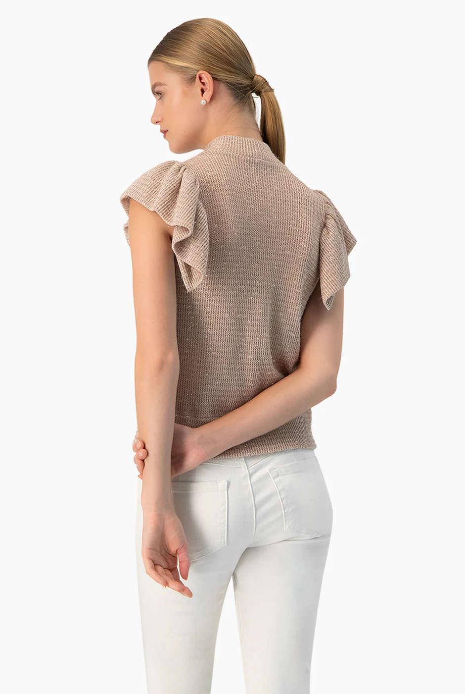 Blusa tejida de manga olanes - Image 2