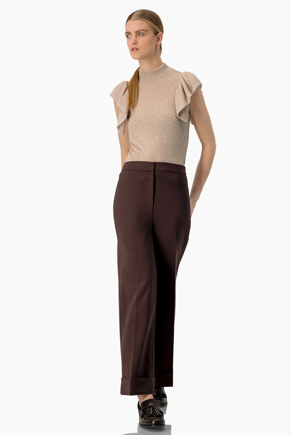 Blusa tejida de manga olanes - Image 3