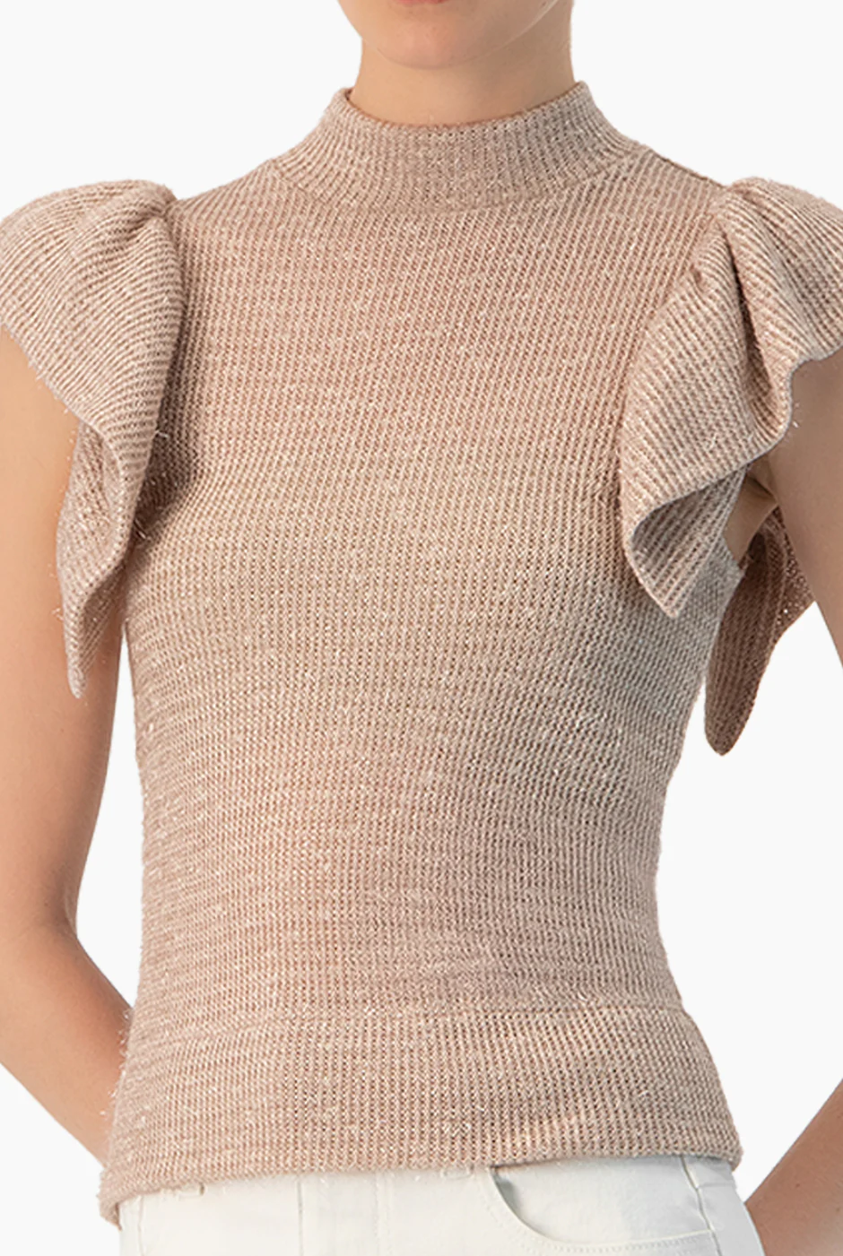 Blusa tejida de manga olanes - Image 7