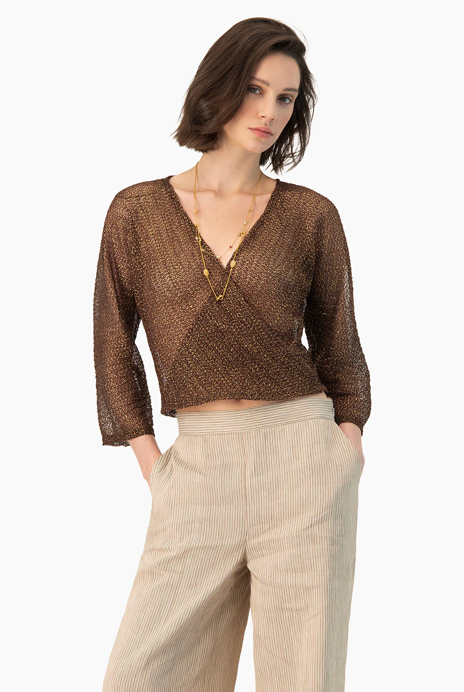 Blusa tejida Ivonne con escote V