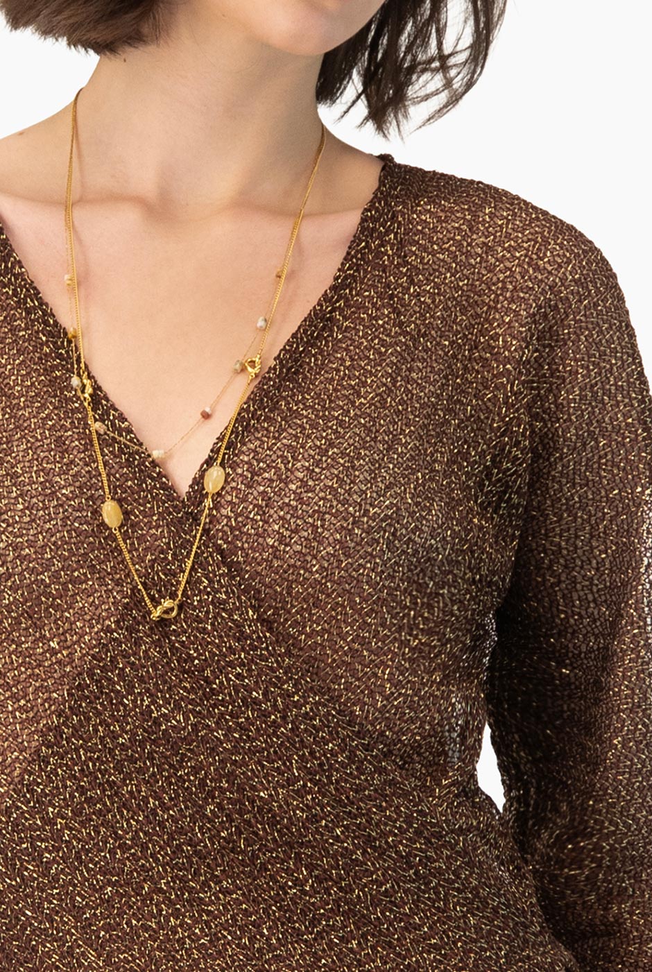 Blusa tejida Ivonne con escote V - Image 6