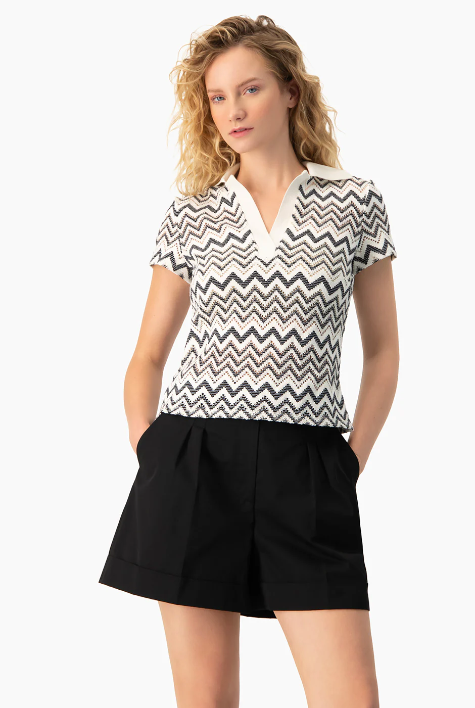 Blusa tejida manga corta