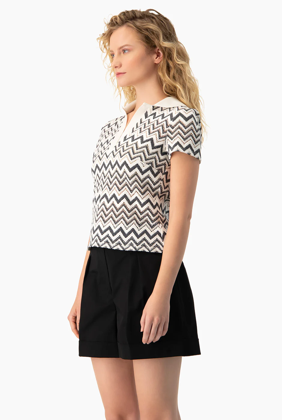 Blusa tejida manga corta - Image 4