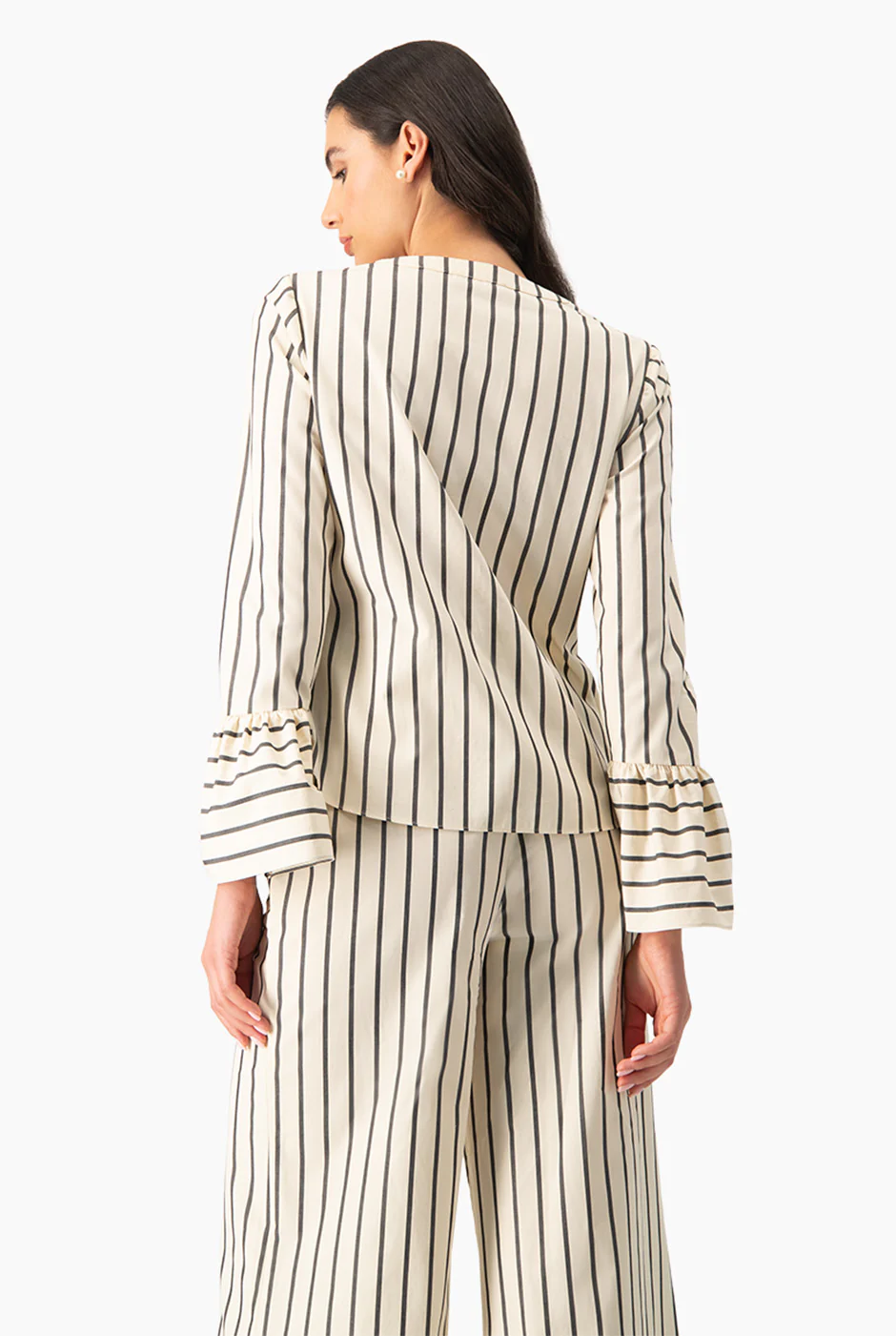 Camisa rayada de escote en V - Image 2