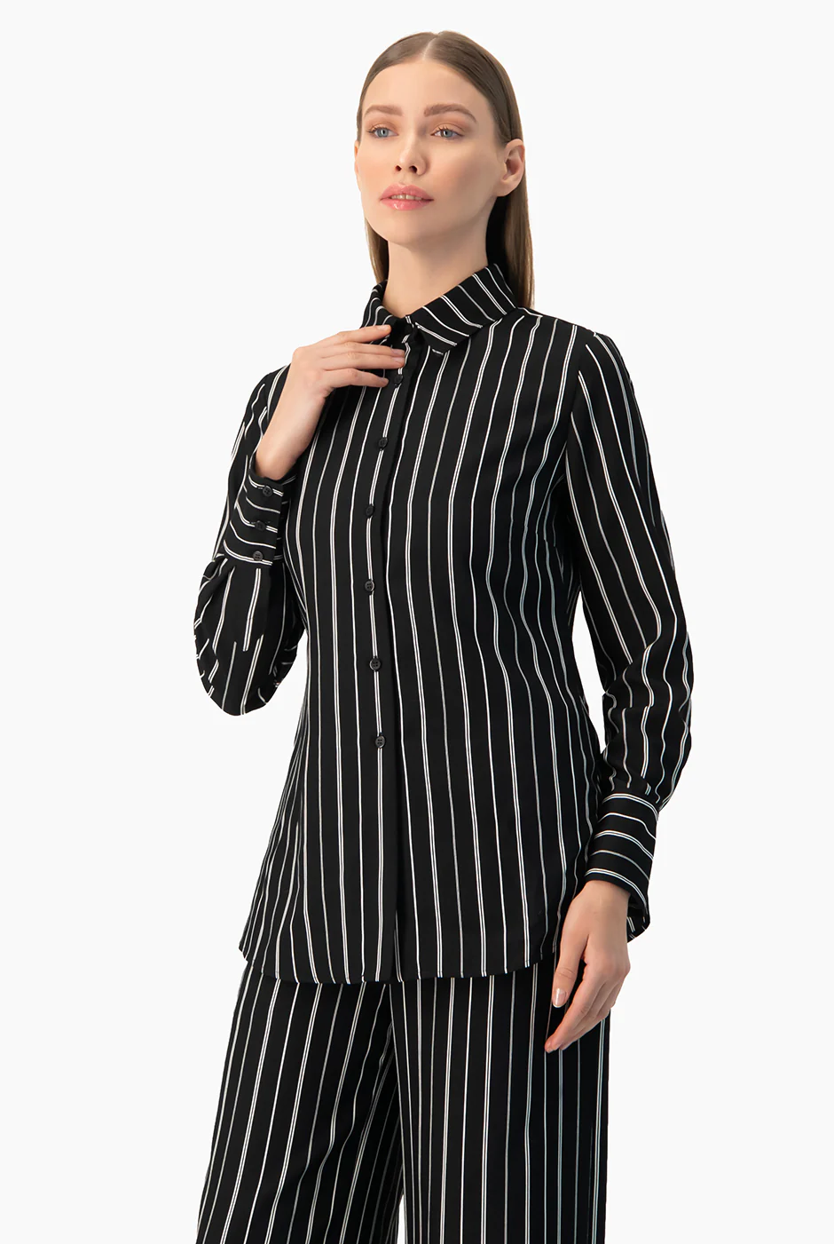 Camisa recta rayada - Image 4