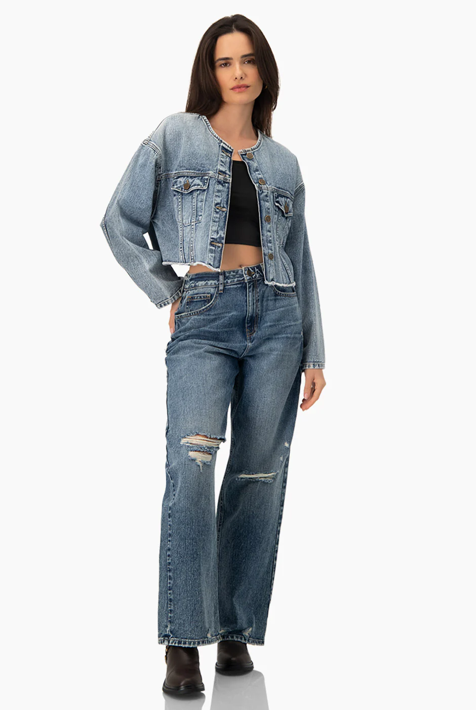 Chamarra denim corta - Image 3
