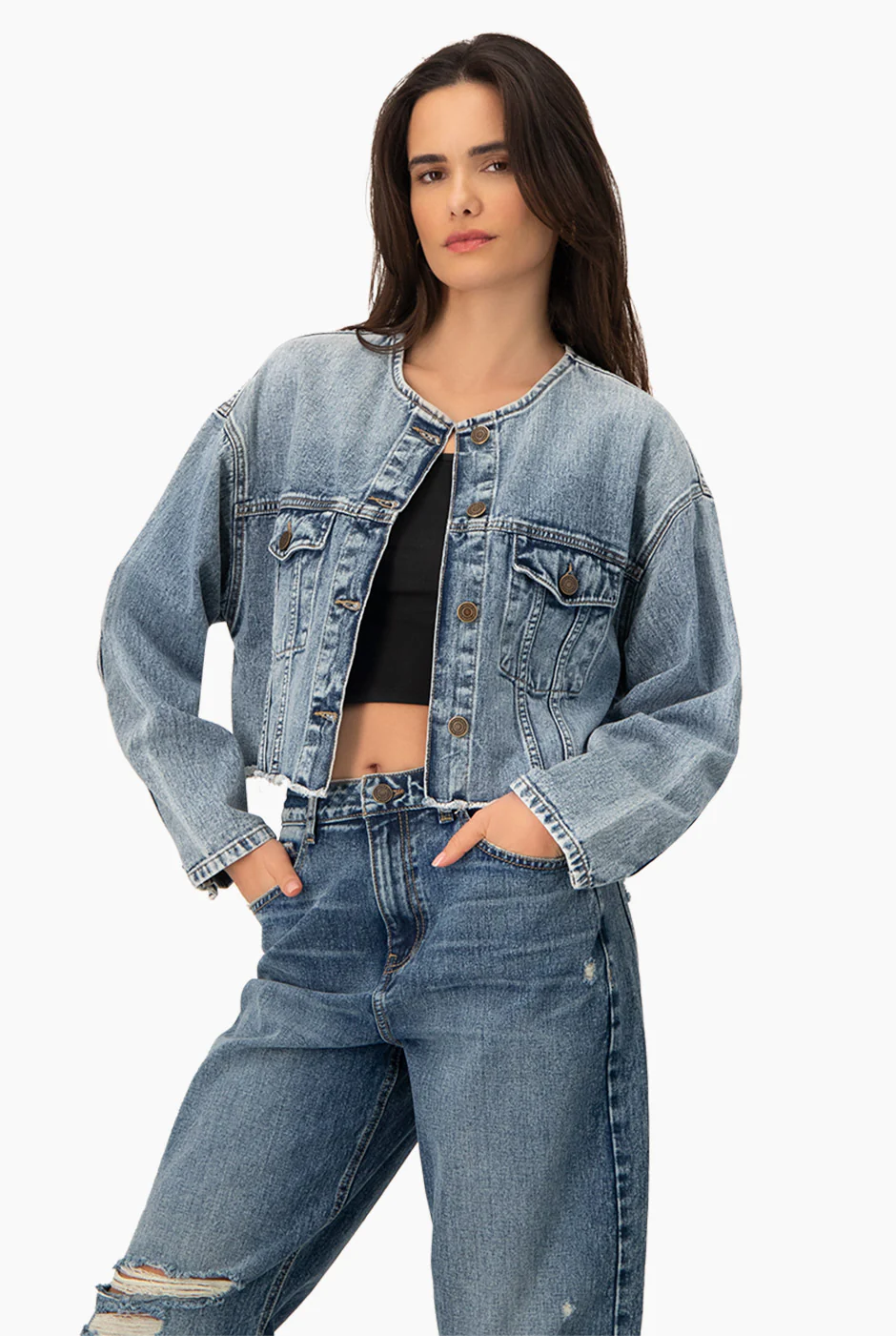 Chamarra denim corta - Image 4