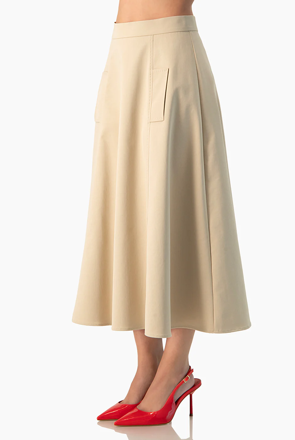Falda Ivonne midi beige - Image 4