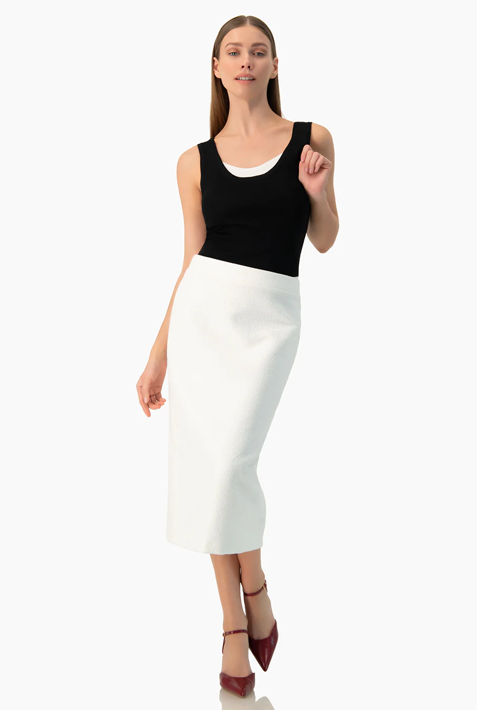 Falda midi blanca - Image 3